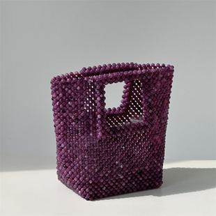 CILI 石纹 CLUTCH 高级 紫玉色大方手提包 复古中国风