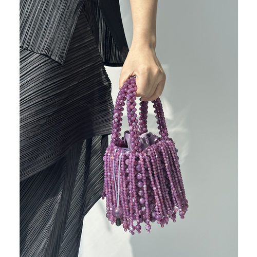 【CILI CLUTCH 】VINTAGE 复古中国风高级石纹紫流苏手提包