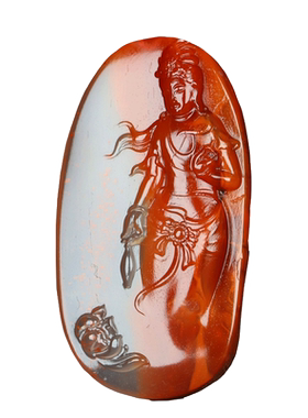 天然观音吊坠原石凉山南红玛瑙