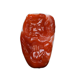 天然凉山保山南红玛瑙吊坠天师钟馗挂件南红雕件钟馗挂件大师作品