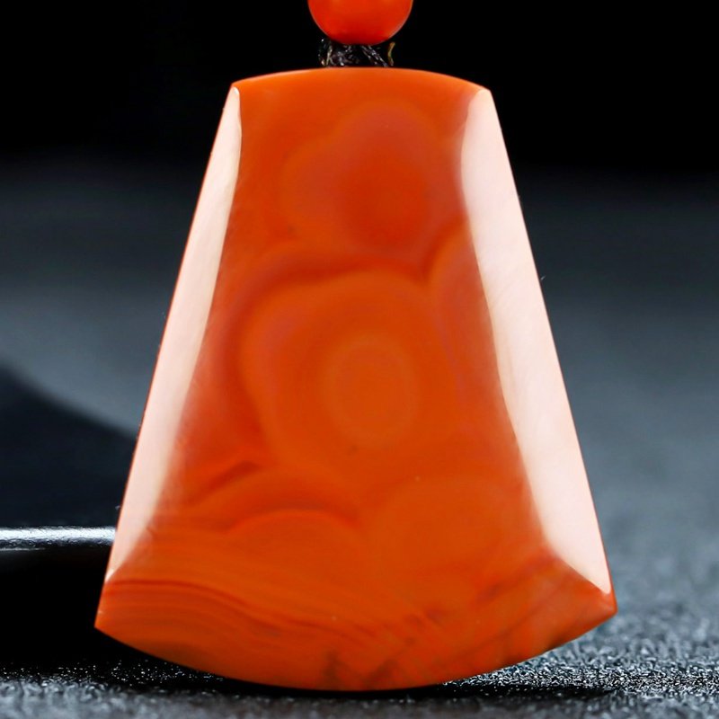 【原矿】天然凉山南红玛瑙柿子红挂件平安无事牌原石男女款吊坠68