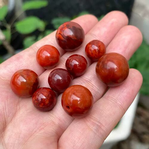 【原矿】天然凉山南红玛瑙散珠回纹珠貔貅珠配饰配件DIY隔珠配珠