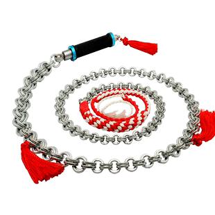 煌龙轴承把手不锈钢麒麟鞭响鞭甩鞭铁链健身鞭钢鞭软鞭长鞭双环鞭