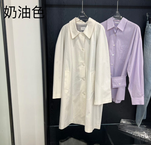 韩国东大门RIVEROOM 2026春季新款气质翻领系扣风衣外套