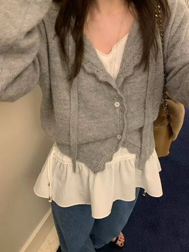 韩国东大门mellounge2026春季新款甜美俏皮针织开衫