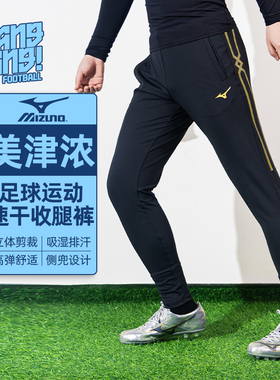 棒棒:Mizuno/美津浓足球运动训练服装速干收腿裤成人男P2CD33Z309