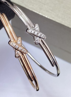 白兔家高品质！细节控！925纯银精工交叉叉手镯CNC精雕过机女优雅