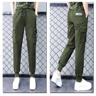 户外工装裤女款女束脚帅气春秋夏高腰显瘦休闲哈伦长裤潮薄款长裤