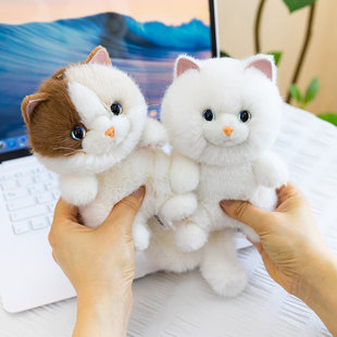 可爱精致猫咪掌中宝毛绒玩具仿真小猫公仔钥匙扣挂件礼物喵喵玩偶