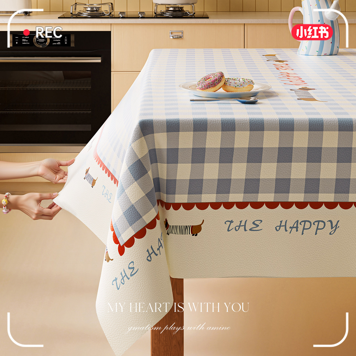 桌布2025新款多半胺可爱防水防油隔热免洗长方形圆形茶几餐桌垫布,居家布艺,桌布,淘宝优惠券,粉丝福利购,淘宝优惠卷