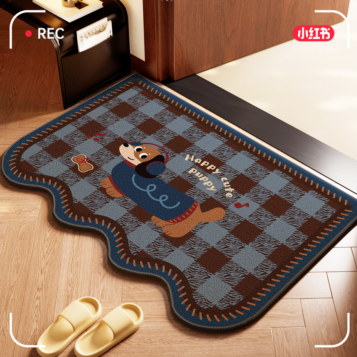 卡通异形2025新款入户门圈绒地垫