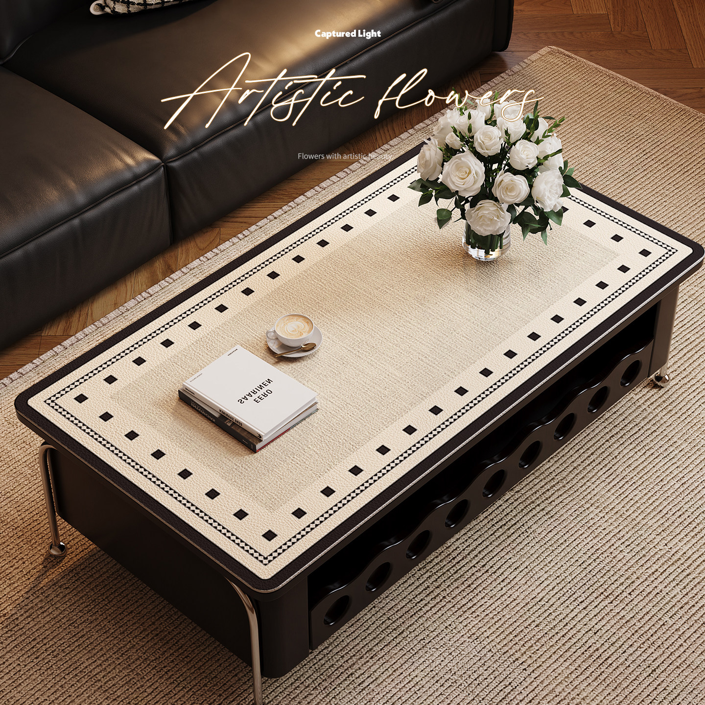 轻奢高级感茶几垫2025新款桌布防油防水免洗防烫客厅餐桌柜垫台面,居家布艺,桌布,淘宝优惠券,粉丝福利购,淘宝优惠卷