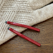 韩国进口新年酒红色一字夹细边小发夹简约气质边夹百搭侧边刘海夹