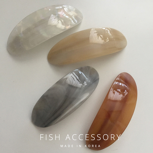 韩国进口France金标chic法式 气质马尾夹高级感弧形弹簧夹复古发夹