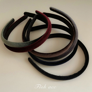 韩国进口复古法式 头箍发卡网红少女外出百搭压发发箍 气质丝绒细款