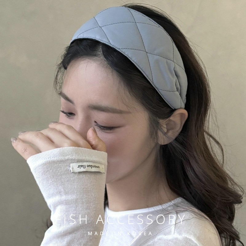 韩国进口秋冬气质菱格设计感简约纯色海绵头箍休闲百搭宽版发箍,饰品/流行首饰/时尚饰品新,发饰,淘宝优惠券,粉丝福利购,淘宝优惠卷