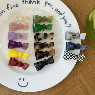 韩国进口小金标法式 迷你发夹甜美可爱立体蝴蝶结鸭嘴夹边夹刘海夹