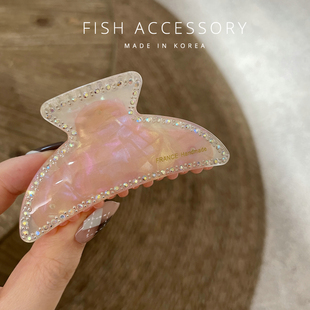 韩国进口优雅气质发夹人鱼姬晕染镶钻头饰高级感盘发减龄抓夹女