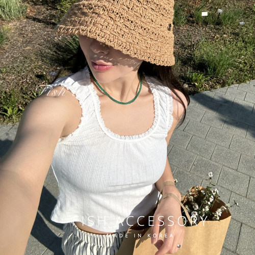 清新清透显白小珠子短项链