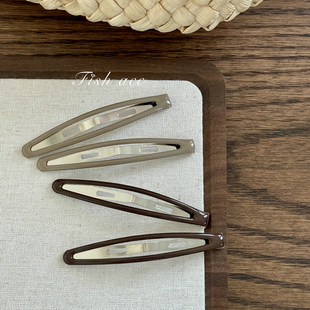 实用百搭 镂空滴釉刘海bb边夹 韩国进口简约气质基础发夹大号长款