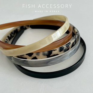 韩国东大门法式 高级感头箍女超美晕染玳瑁色防滑带齿细边压发发箍