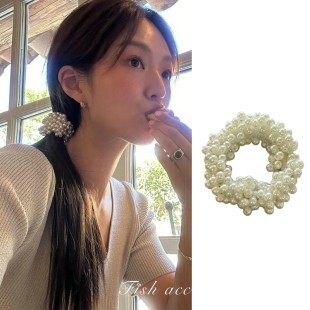 韩国进口ins博主同款 超仙串珠小珍珠弹力发圈发绳扎马尾皮筋发绳