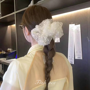 韩国进口东大门热卖 头绳气质大肠圈泡泡网纱点点大号饱满发圈 款