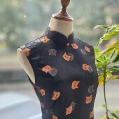 复古优雅可爱修身 改良年轻款 旗袍 小橘猫 JULEE定制原创萌趣