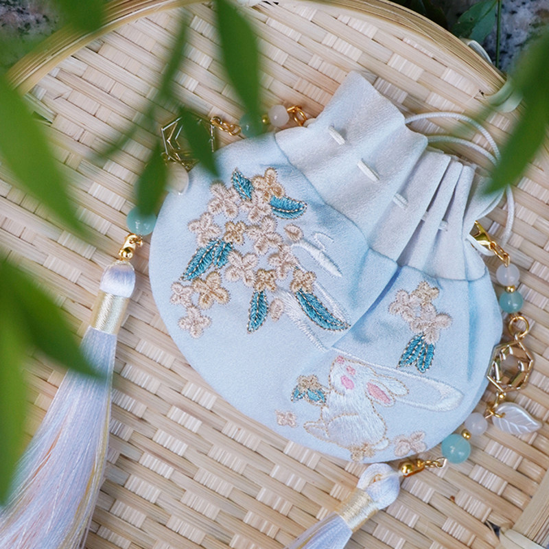 新客礼金东方国风礼物刺绣香囊兔子香包绣花古风祈福挂饰汉服荷包