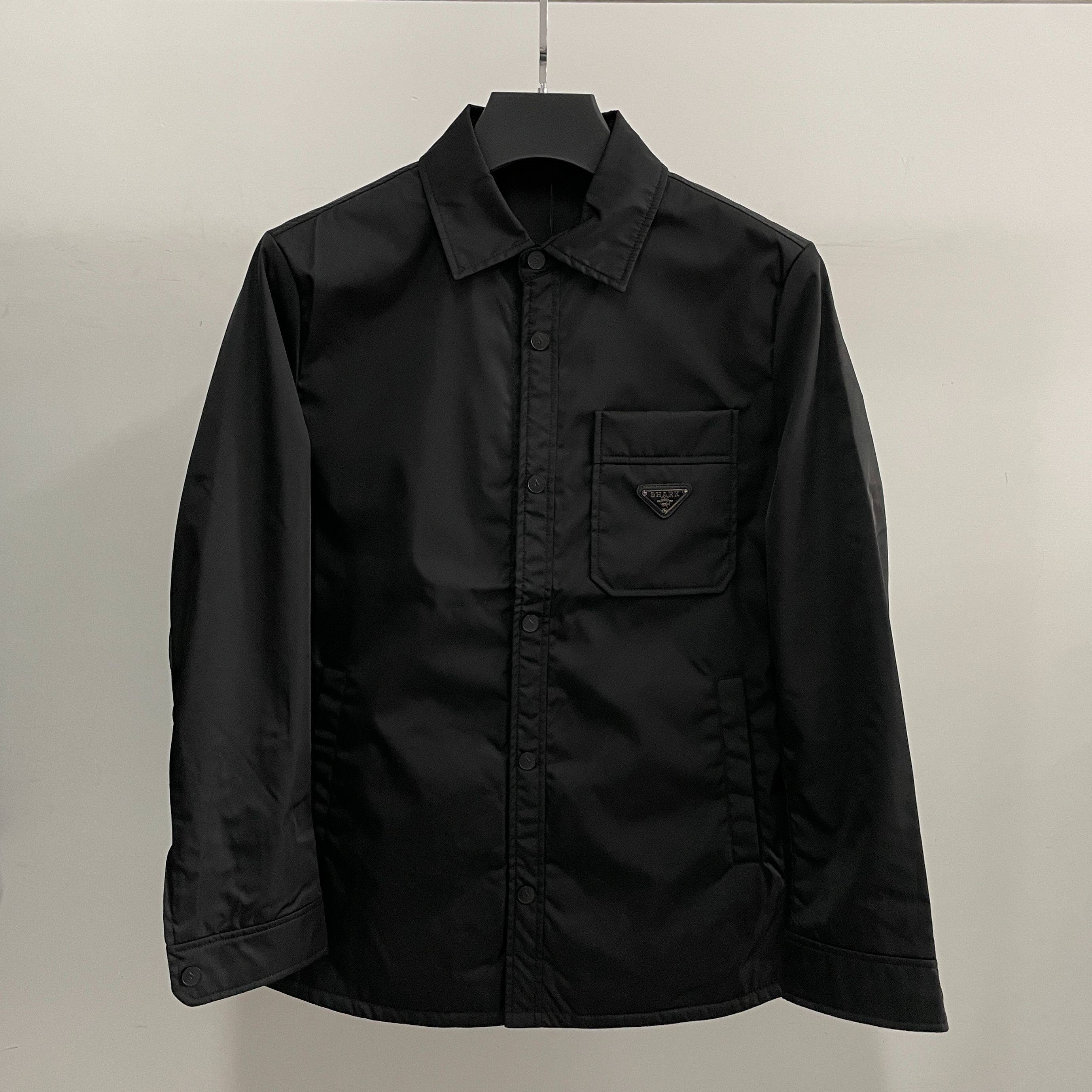 箭鱼shajk765男士春秋季黑色新款商务休闲翻领夹克外套