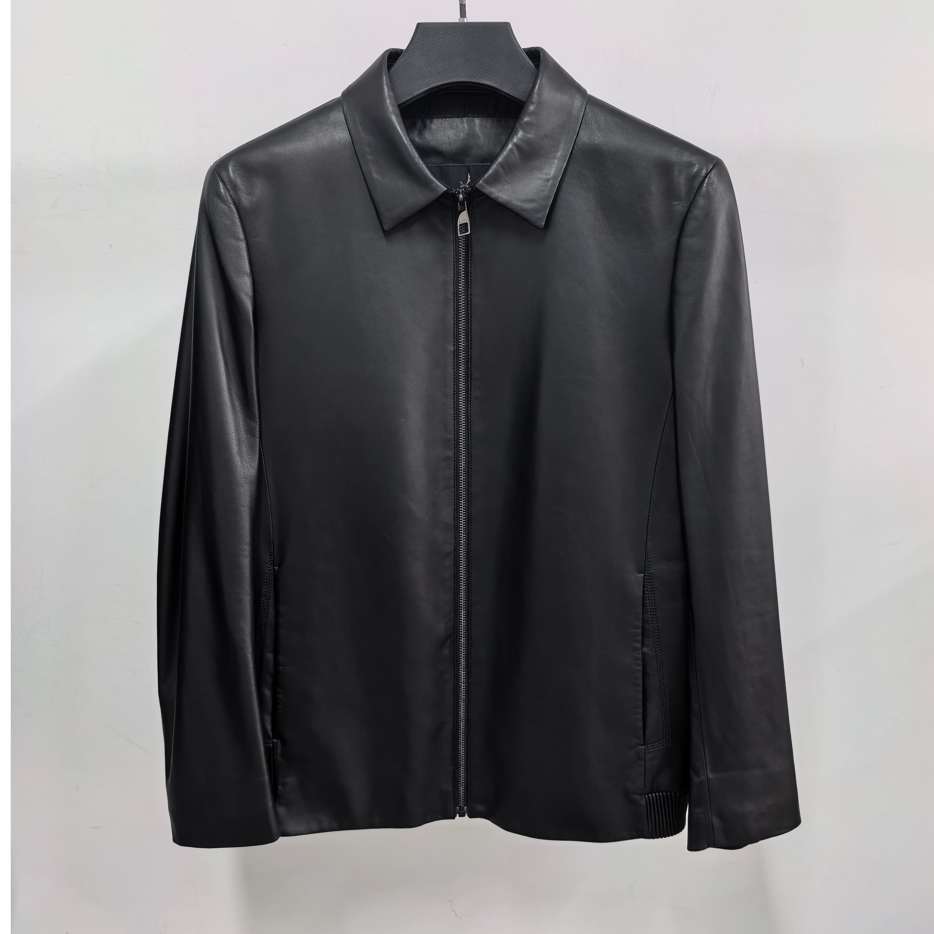 ka莱mi路jk768男士高端质感真皮翻领皮衣秋冬百搭男士皮夹克