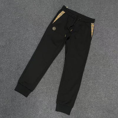 雷迪波er夏季新款ku559男士简约薄款黑色休闲运动裤