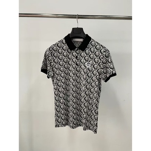 卡里亚ni新款dt921小码165码男士夏季轻奢满印字母翻领polo衫