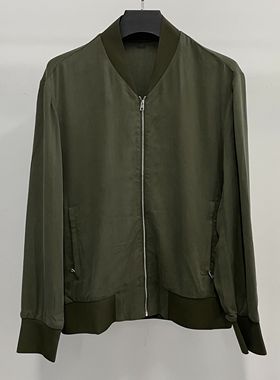 劲家hong系列jk740男士秋季100%莱赛尔军绿色百搭休闲棒球领外套