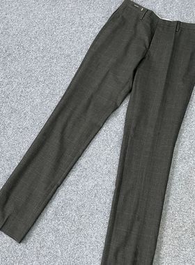 九家高端系列吊牌2990ku772男士秋季深灰色100%绵羊毛直筒西裤