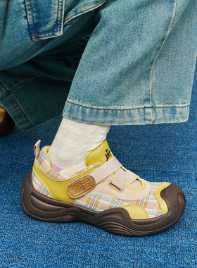 玛速主义2026新款厚底大头丑萌鞋女春休闲运动鞋魔术贴百搭单鞋