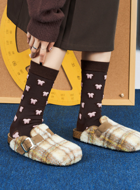 玛速主义2026年春季新款平底包头拖鞋懒人毛毛鞋休闲百搭勃肯鞋女