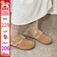 玛速主义2026新款 拖鞋 休闲百搭平底全包勃肯鞋 女冬懒人加绒博肯鞋