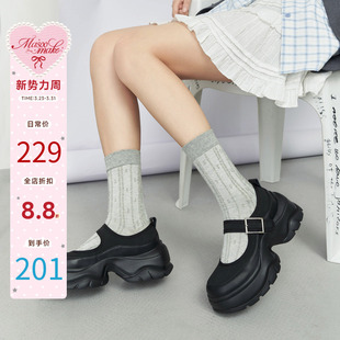 新款 小个子单鞋 时尚 增高厚底鞋 女 黑色玛丽珍鞋 玛速主义2026年夏季