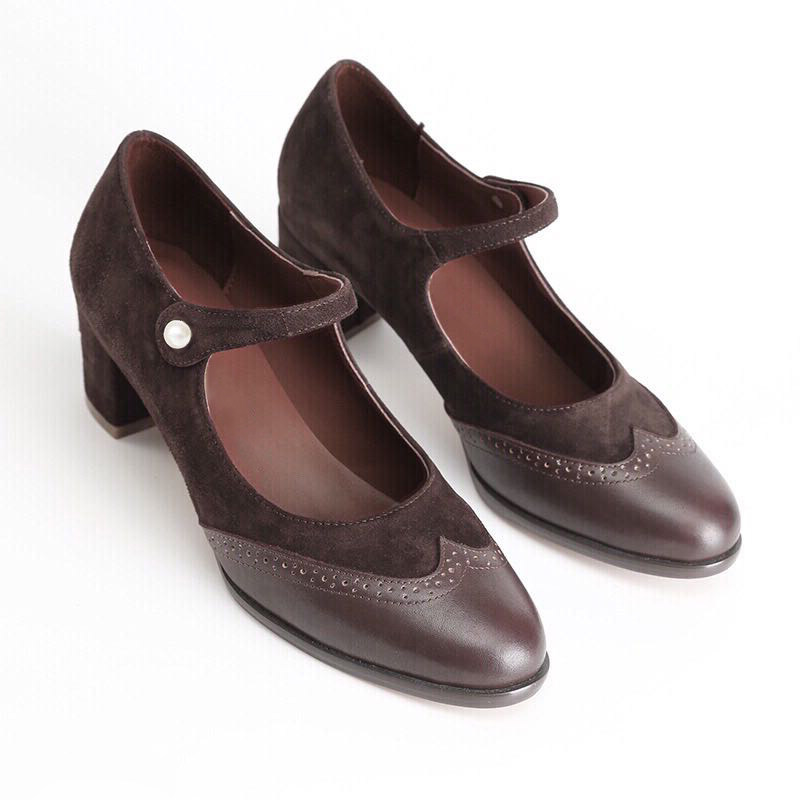 2025秋冬季新款复古玛丽珍女鞋圆头雕花珍珠扣中跟浅口百搭单鞋,女鞋,玛丽珍鞋,淘宝优惠券,粉丝福利购,淘宝优惠卷