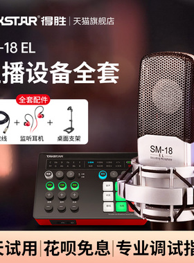 Takstar得胜SM-18 EL电容麦克风k歌喊麦直播设备专业录音话筒