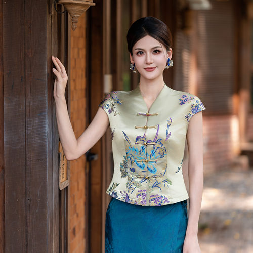 玉家人色织老缎新中式女上衣