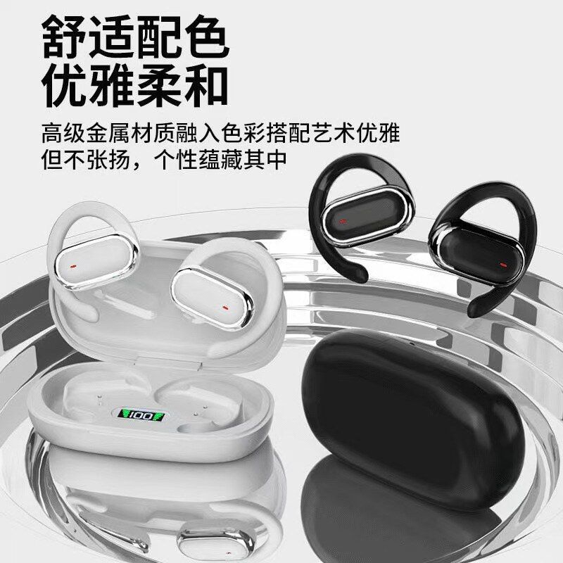 新款高音质跨境蓝牙X96挂耳式5.3智能数显长续航舒适佩戴耳机通用