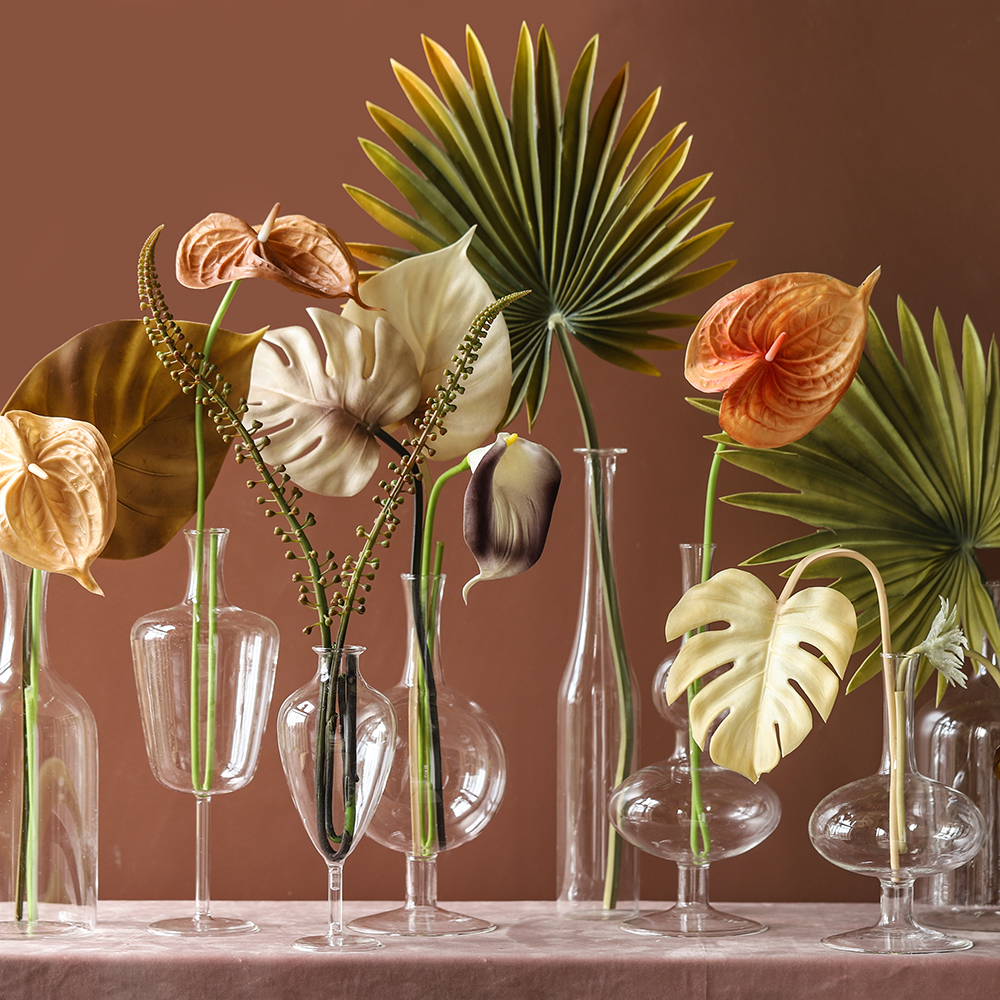 ins莫兰迪色轻奢婚礼绿植龟背叶