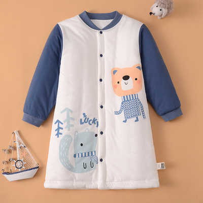 宝宝纯棉保暖睡袍冬季