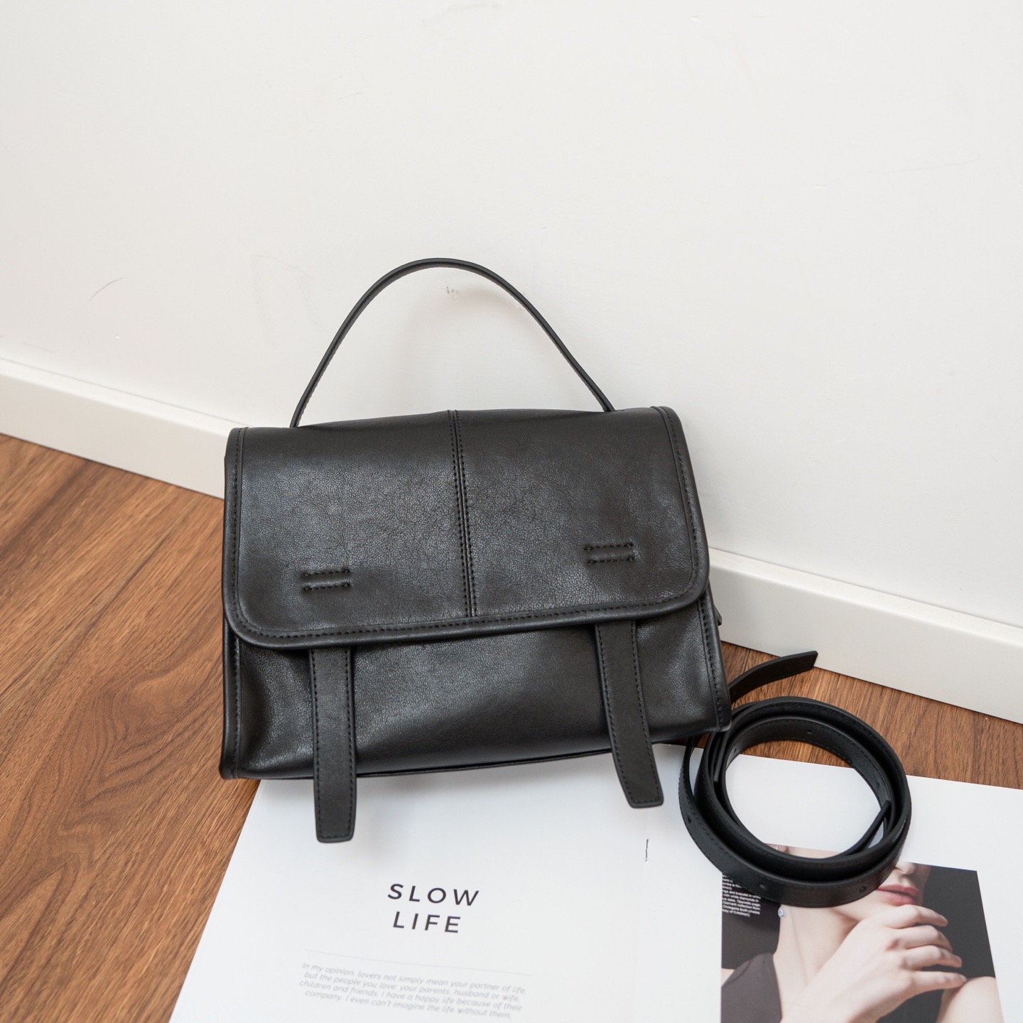 2025新款韩版羊皮女包复古高级感通勤女托特包百搭单肩斜挎真皮包