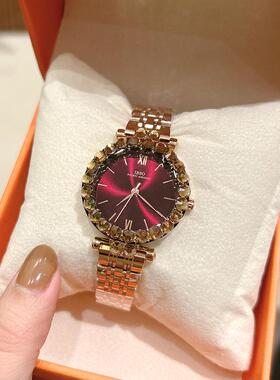 IBSO品牌新款手表女职场高颜值女款满天星小众艺术女表满钻高级感