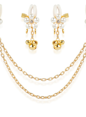 珍珠乳环铃铛免打孔无洞情趣嘴唇夹胸环无需穿孔拉长乳夹头钉配饰