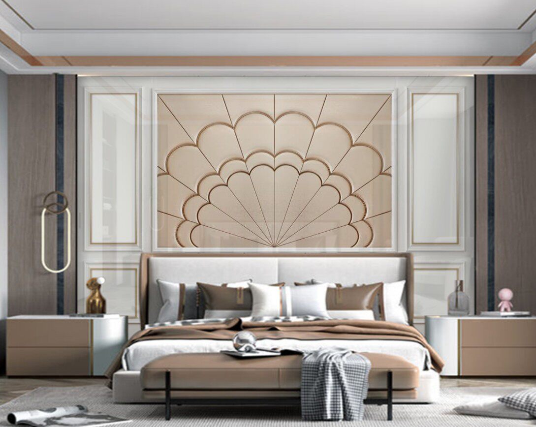 环保床头背景墙壁画墙布专用护墙浮雕护板雕花8D欧式仿真石膏软包
