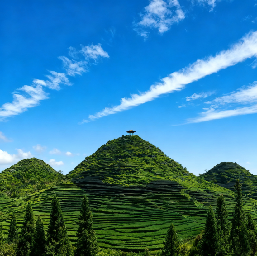 3D青山大山风景笔架山自粘山靠山有山无水办公室客厅背景画FJ5830